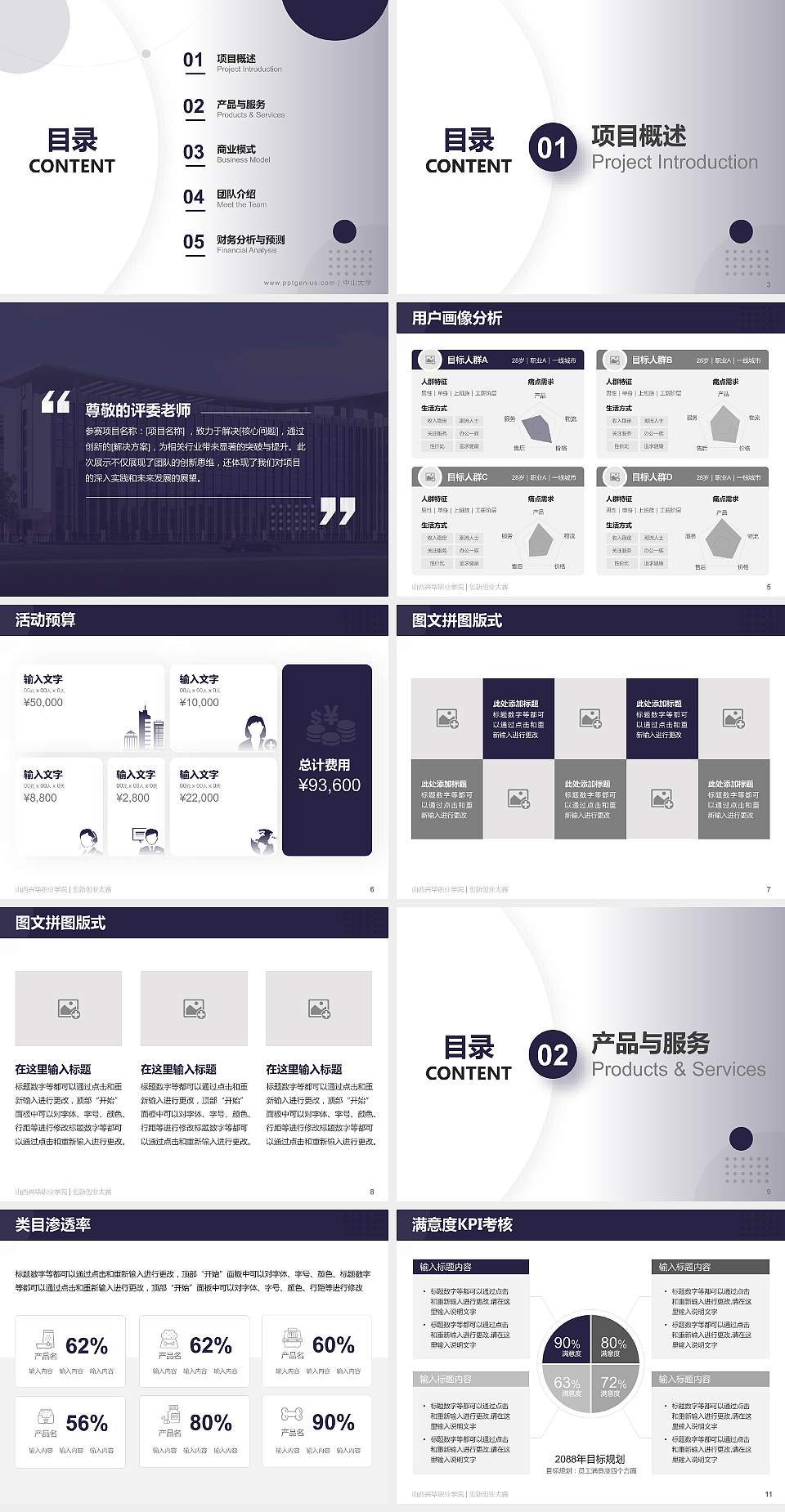 山西兴华职业学院全国大学生创新创业大赛计划书PPT模板4:3格式幻灯片预览图2