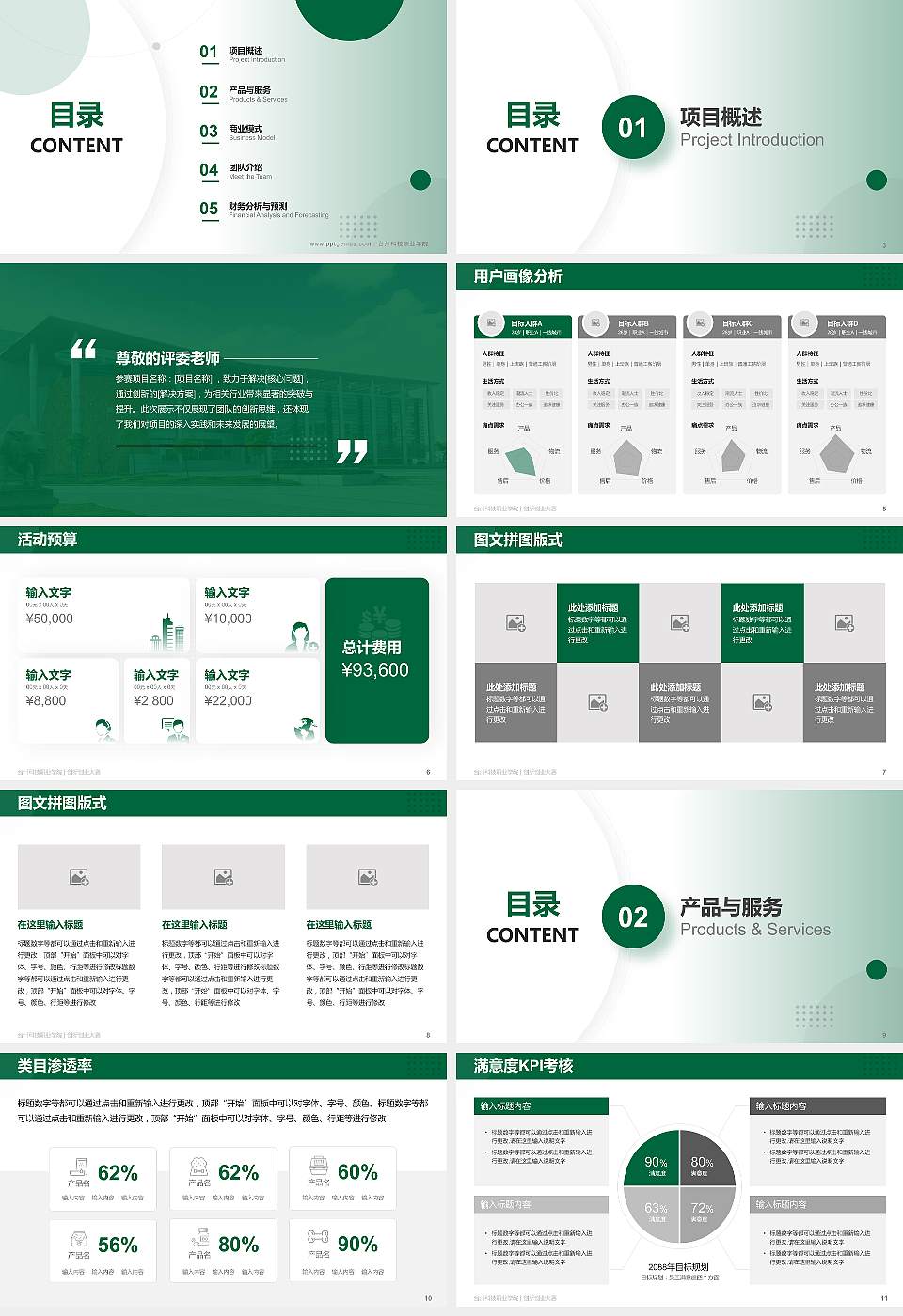 台州科技职业学院全国大学生创新创业大赛计划书PPT模板16:9格式幻灯片预览图2