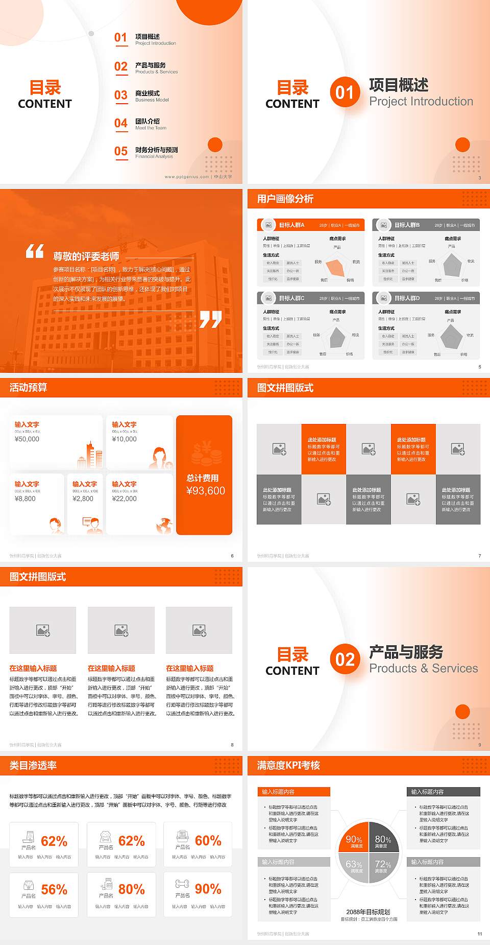 忻州师范学院全国大学生创新创业大赛计划书PPT模板4:3格式幻灯片预览图2