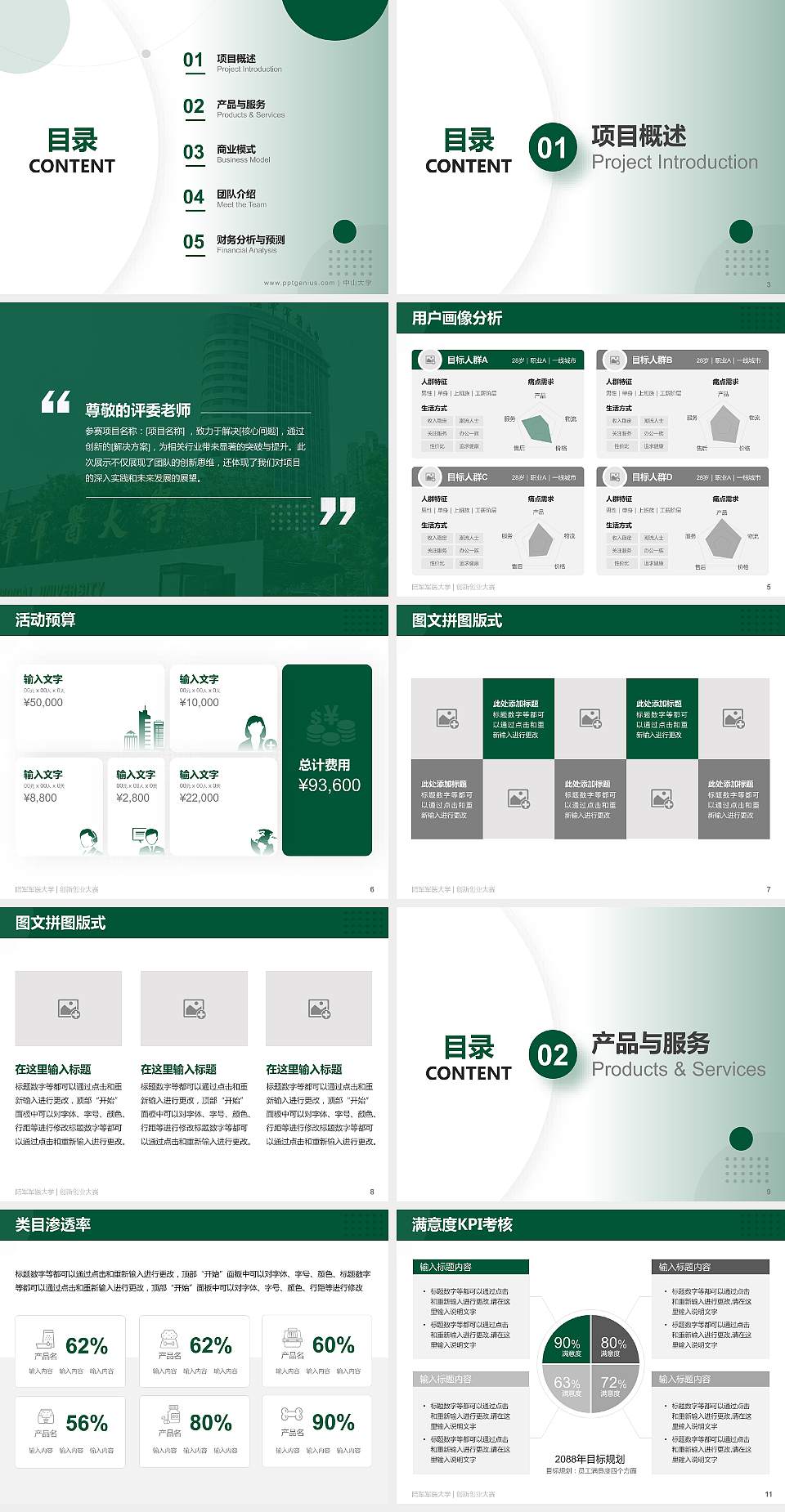 陆军军医大学全国大学生创新创业大赛计划书PPT模板4:3格式幻灯片预览图2
