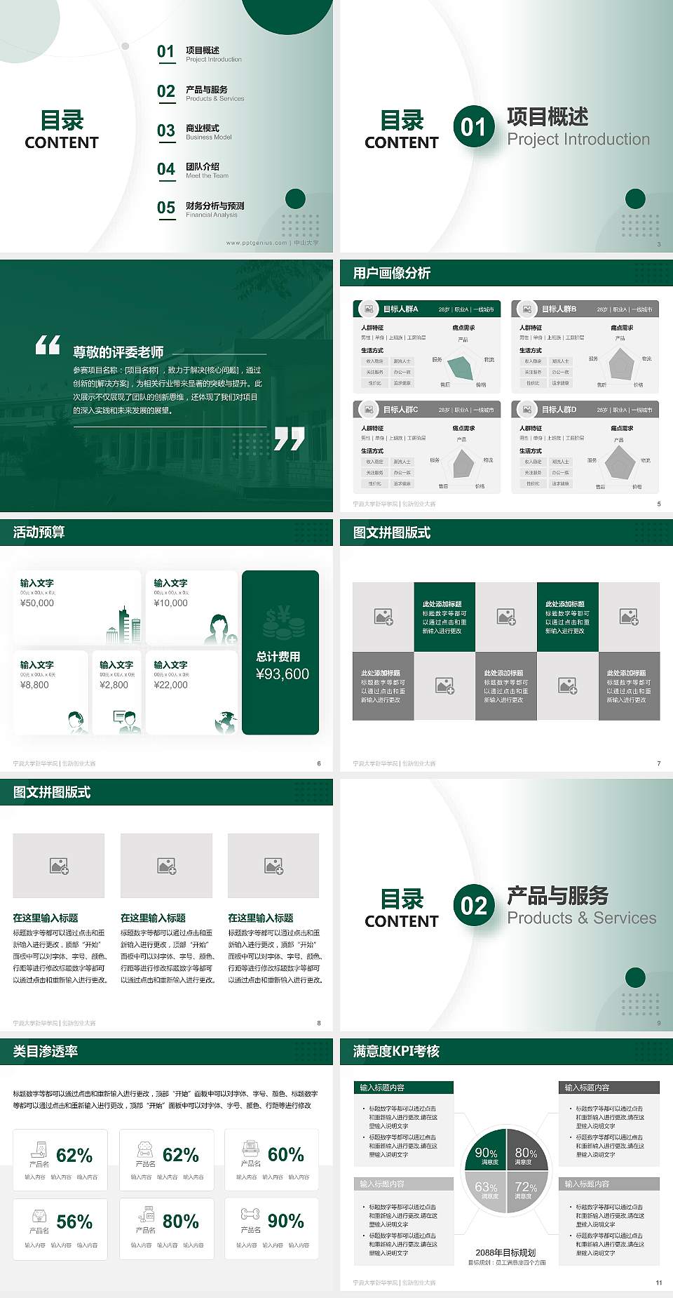 宁夏大学新华学院全国大学生创新创业大赛计划书PPT模板4:3格式幻灯片预览图2