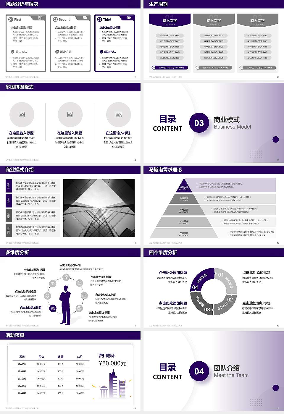 辽宁装备制造职业技术学院全国大学生创新创业大赛计划书PPT模板16:9格式幻灯片预览图3