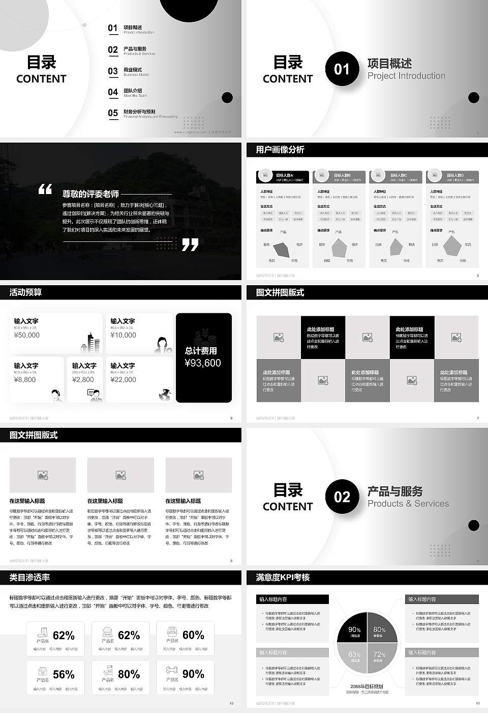 台湾华梵大学全国大学生创新创业大赛计划书PPT模板16:9格式幻灯片预览图2