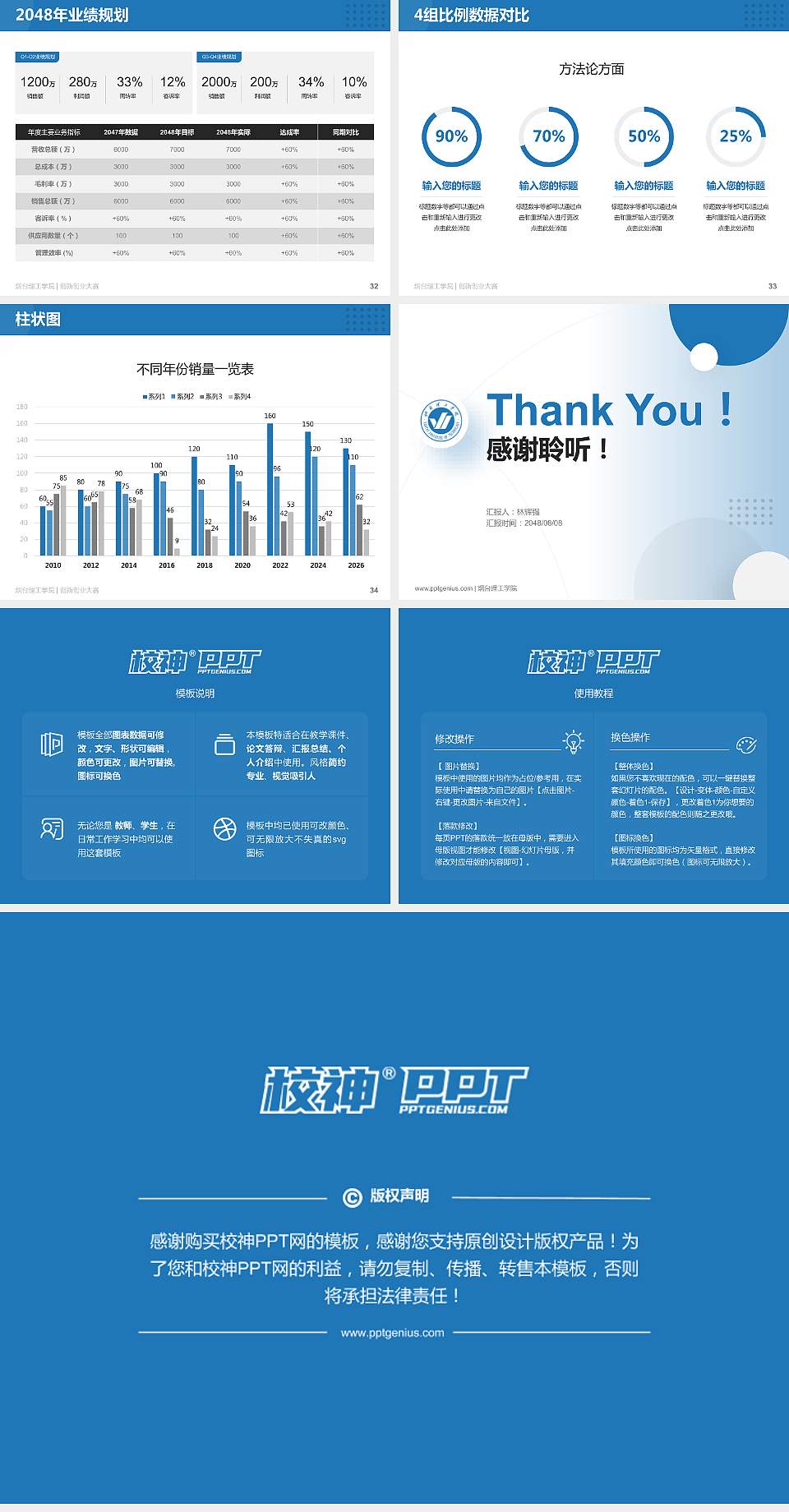 烟台理工学院全国大学生创新创业大赛计划书PPT模板4:3格式幻灯片预览图5