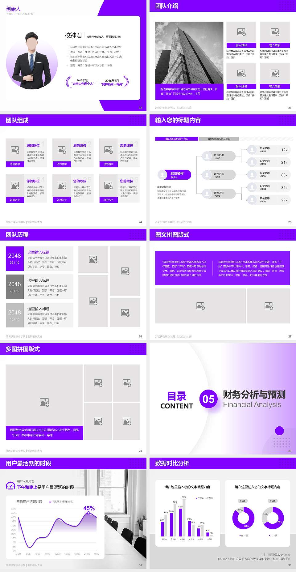 潍坊护理职业学院全国大学生创新创业大赛计划书PPT模板4:3格式幻灯片预览图4