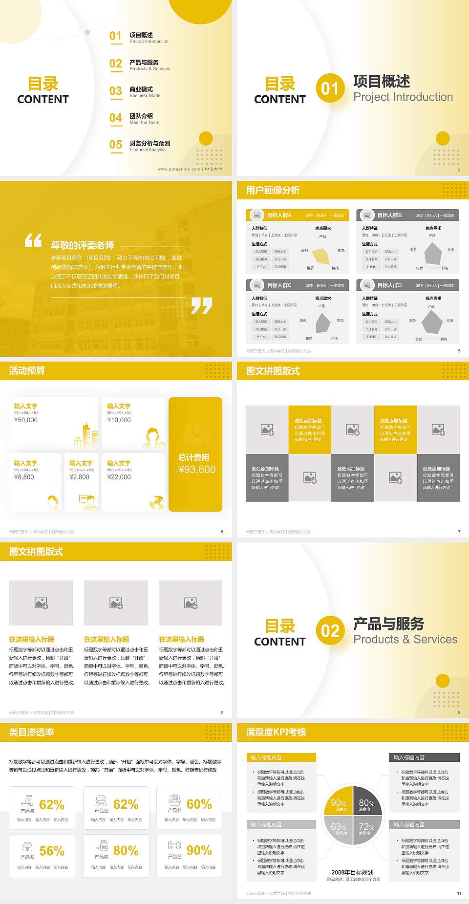云南三鑫职业技术学院全国大学生创新创业大赛计划书PPT模板4:3格式幻灯片预览图2