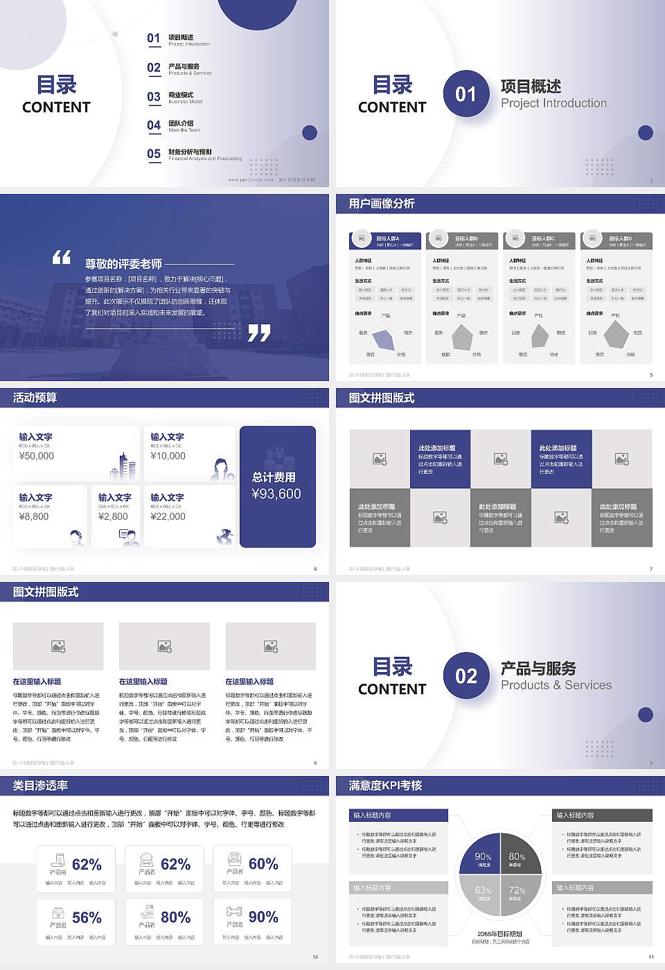 滨州科技职业学院全国大学生创新创业大赛计划书PPT模板16:9格式幻灯片预览图2