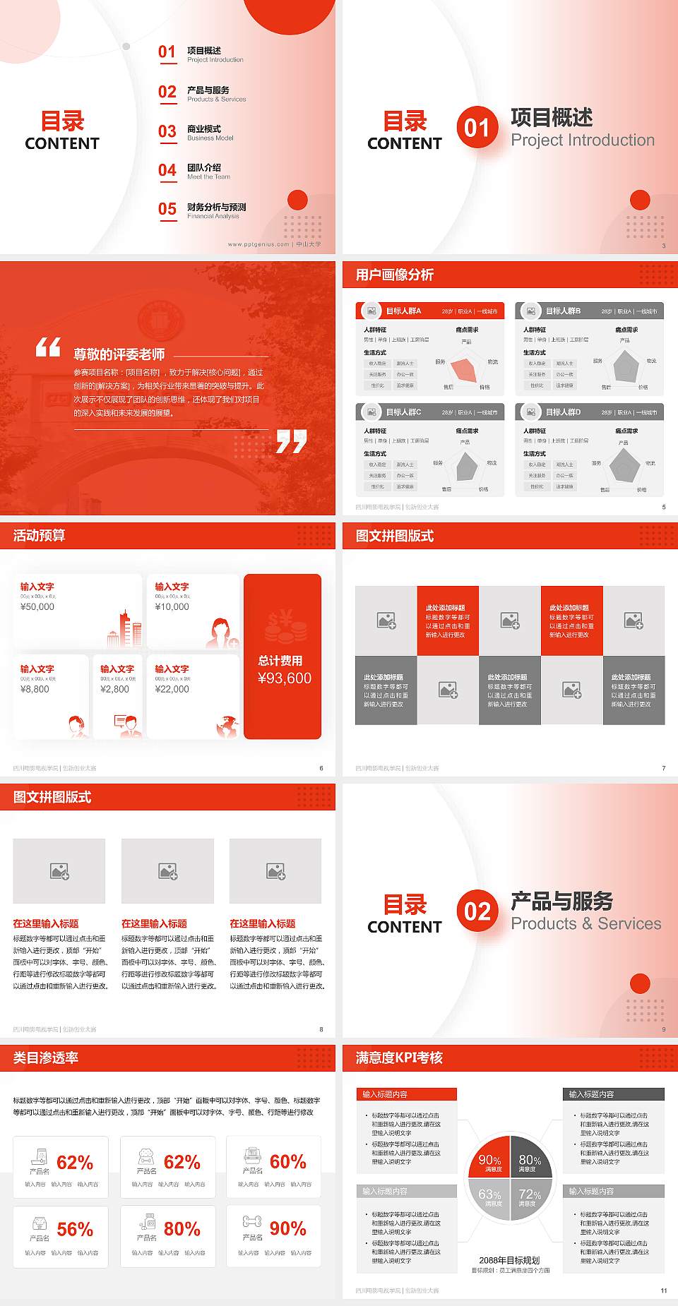 四川电影电视学院全国大学生创新创业大赛计划书PPT模板4:3格式幻灯片预览图2