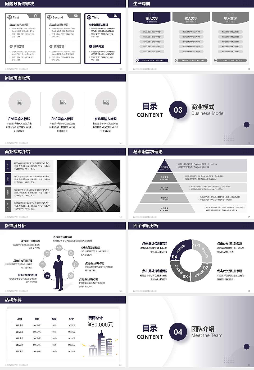 山西兴华职业学院全国大学生创新创业大赛计划书PPT模板16:9格式幻灯片预览图3