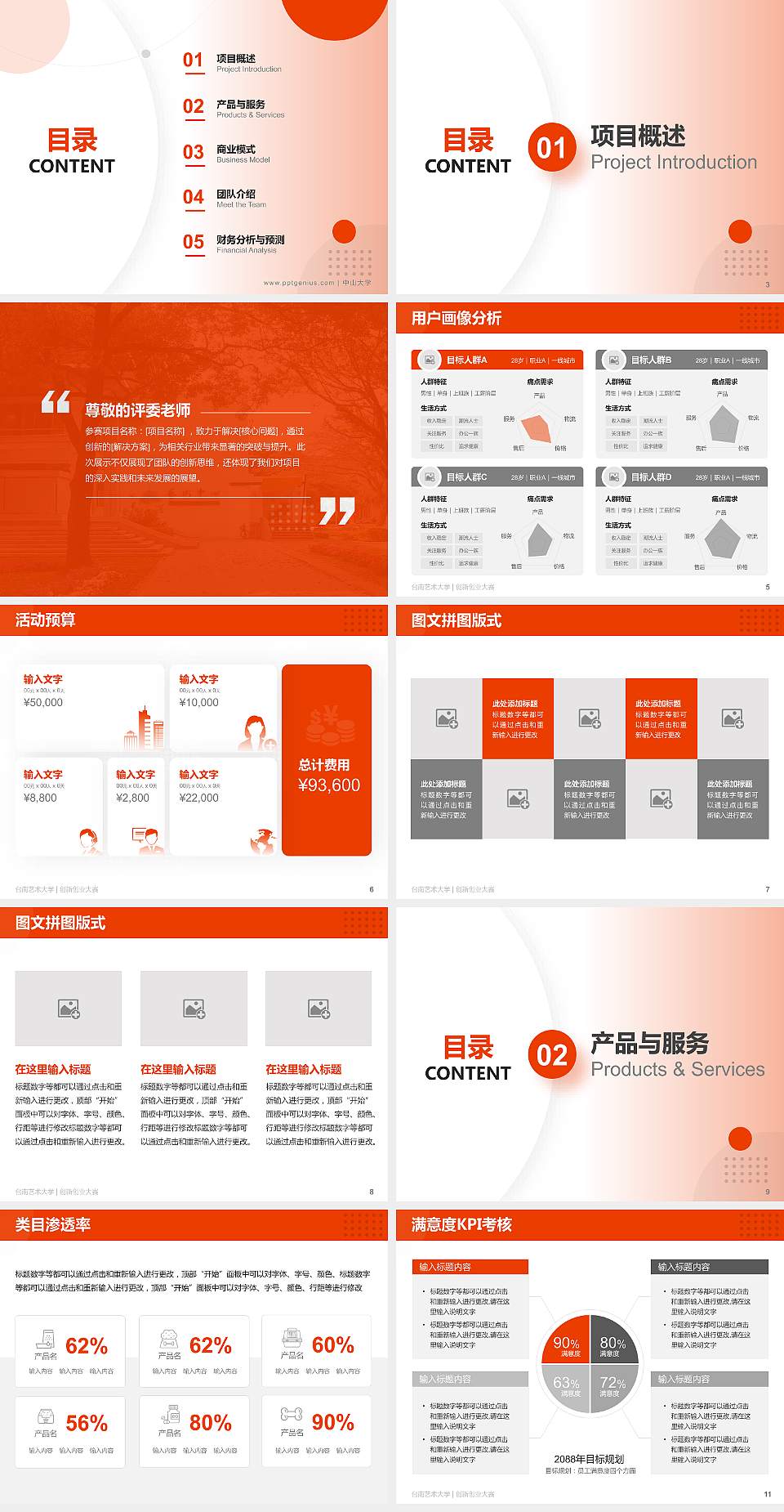 台南艺术大学全国大学生创新创业大赛计划书PPT模板4:3格式幻灯片预览图2