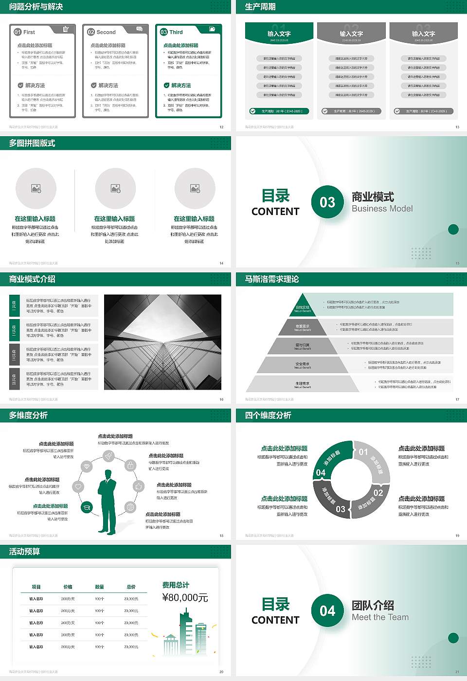 青岛农业大学海都学院全国大学生创新创业大赛计划书PPT模板16:9格式幻灯片预览图3