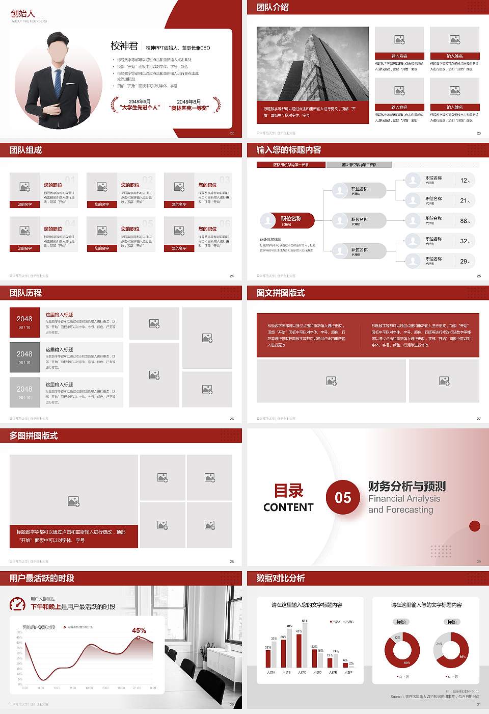 天津师范大学全国大学生创新创业大赛计划书PPT模板16:9格式幻灯片预览图4