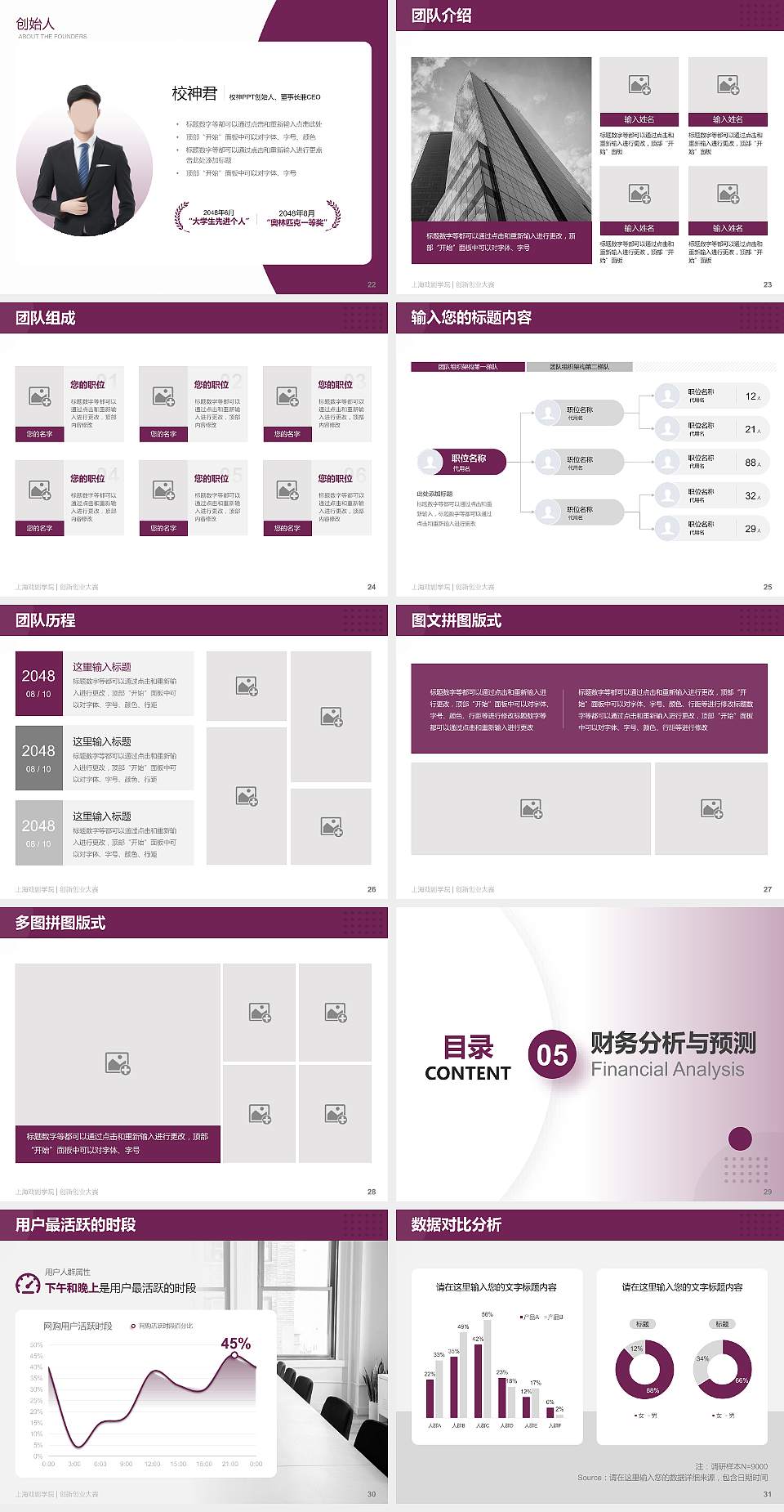 上海戏剧学院全国大学生创新创业大赛计划书PPT模板4:3格式幻灯片预览图4