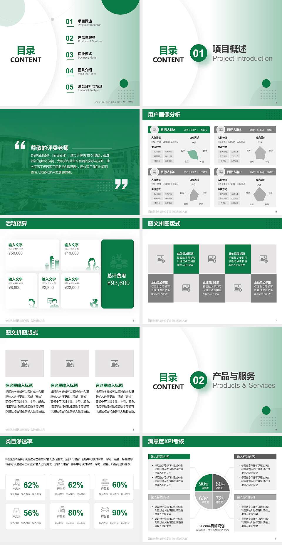 德阳农业科技职业学院全国大学生创新创业大赛计划书PPT模板4:3格式幻灯片预览图2