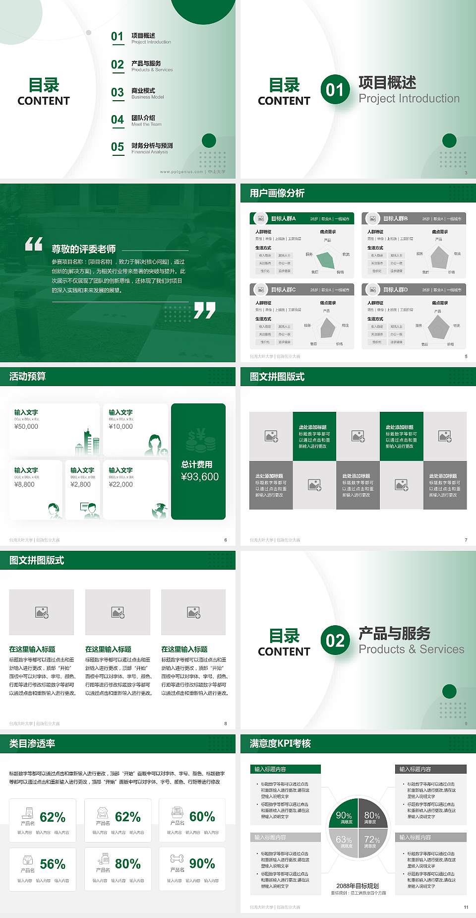 台湾大叶大学全国大学生创新创业大赛计划书PPT模板4:3格式幻灯片预览图2