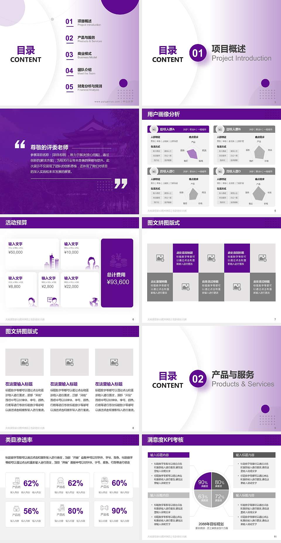 大同煤炭职业技术学院全国大学生创新创业大赛计划书PPT模板4:3格式幻灯片预览图2