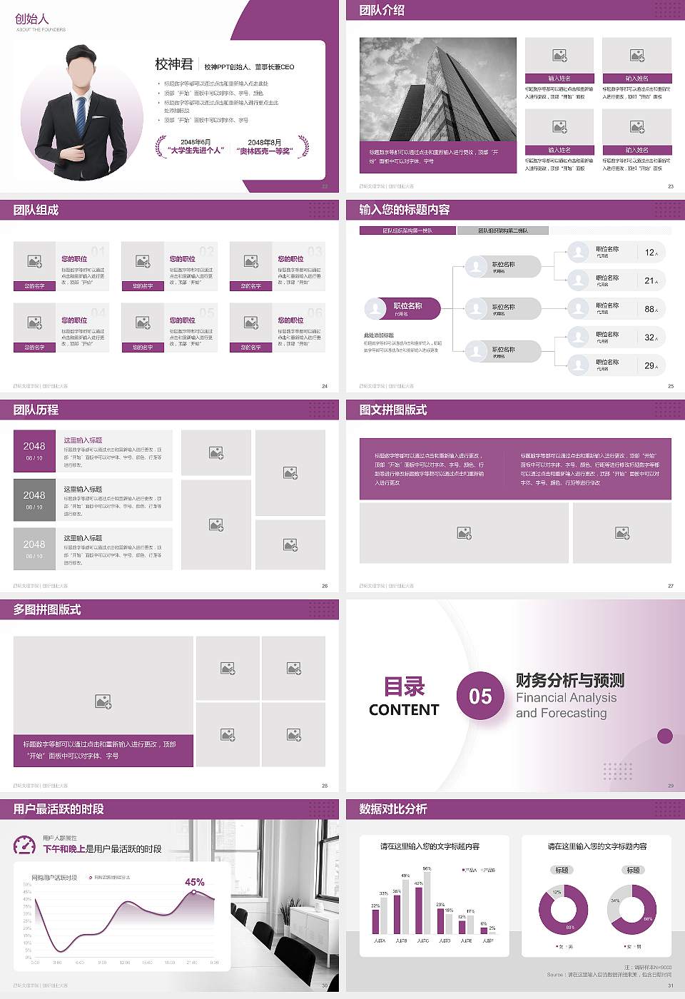 昆明文理学院全国大学生创新创业大赛计划书PPT模板16:9格式幻灯片预览图4