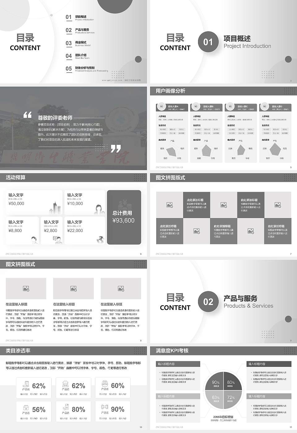 昆明卫生职业学院全国大学生创新创业大赛计划书PPT模板16:9格式幻灯片预览图2