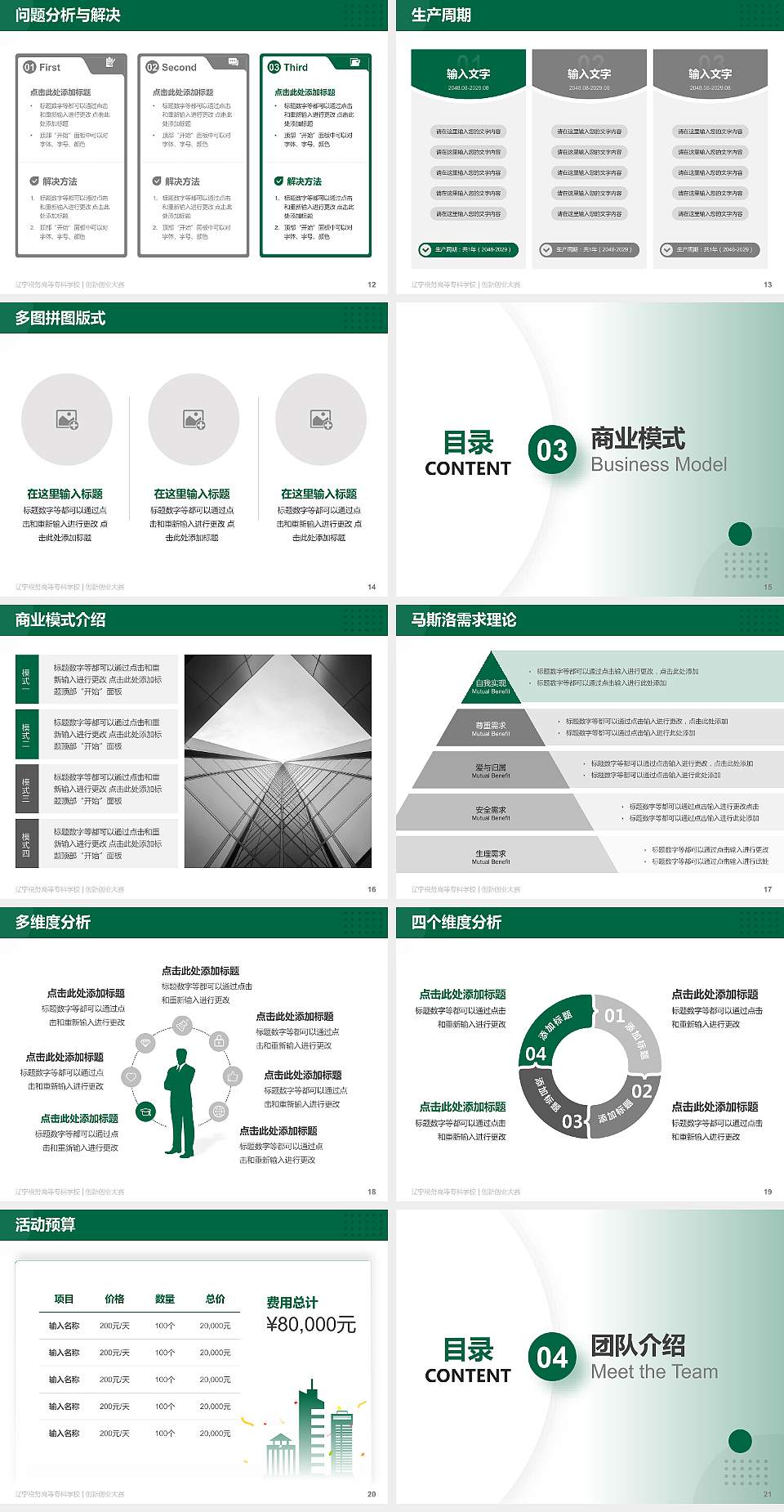 辽宁税务高等专科学校全国大学生创新创业大赛计划书PPT模板4:3格式幻灯片预览图3