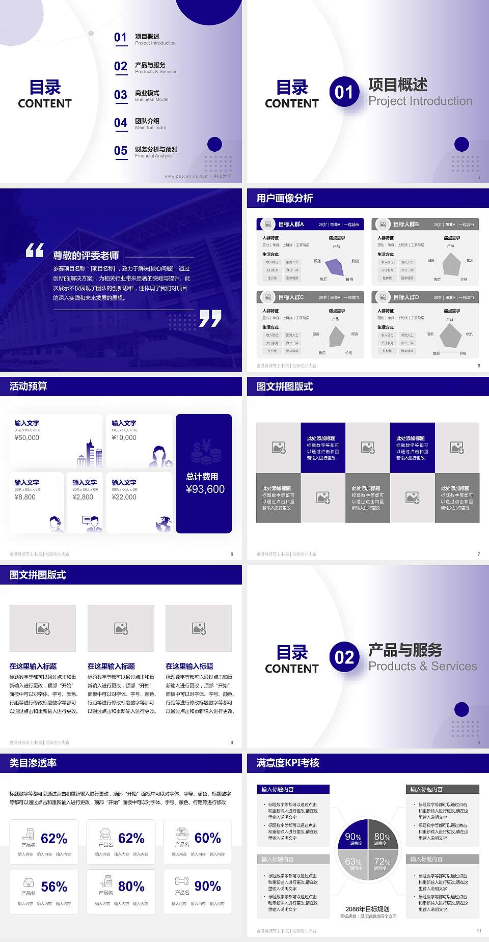 香港科技专上书院全国大学生创新创业大赛计划书PPT模板4:3格式幻灯片预览图2