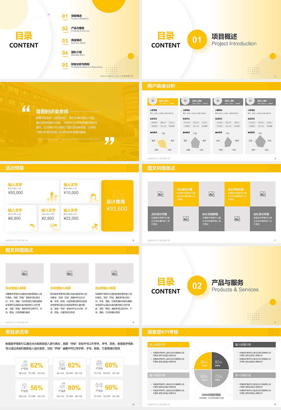 台湾高雄大学全国大学生创新创业大赛计划书PPT模板16:9格式幻灯片预览图2