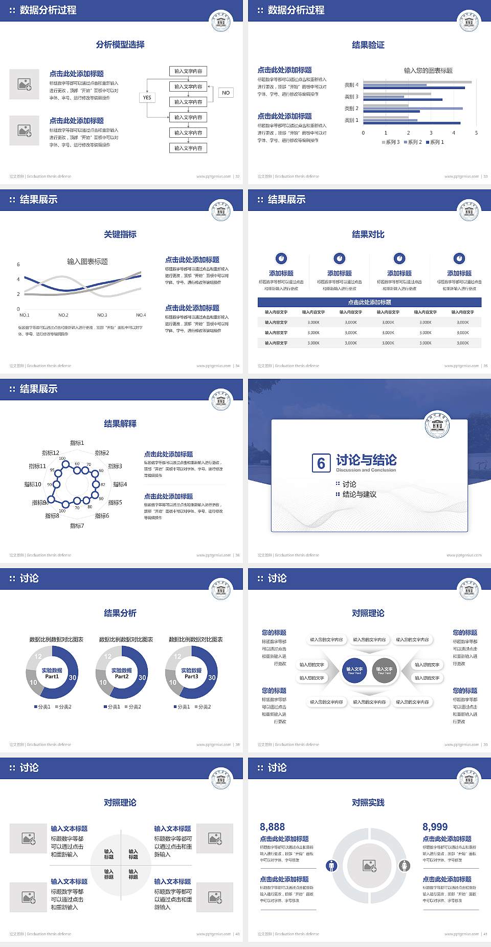 淮阴师范学院论文答辩标准PPT模板4:3格式幻灯片预览图5