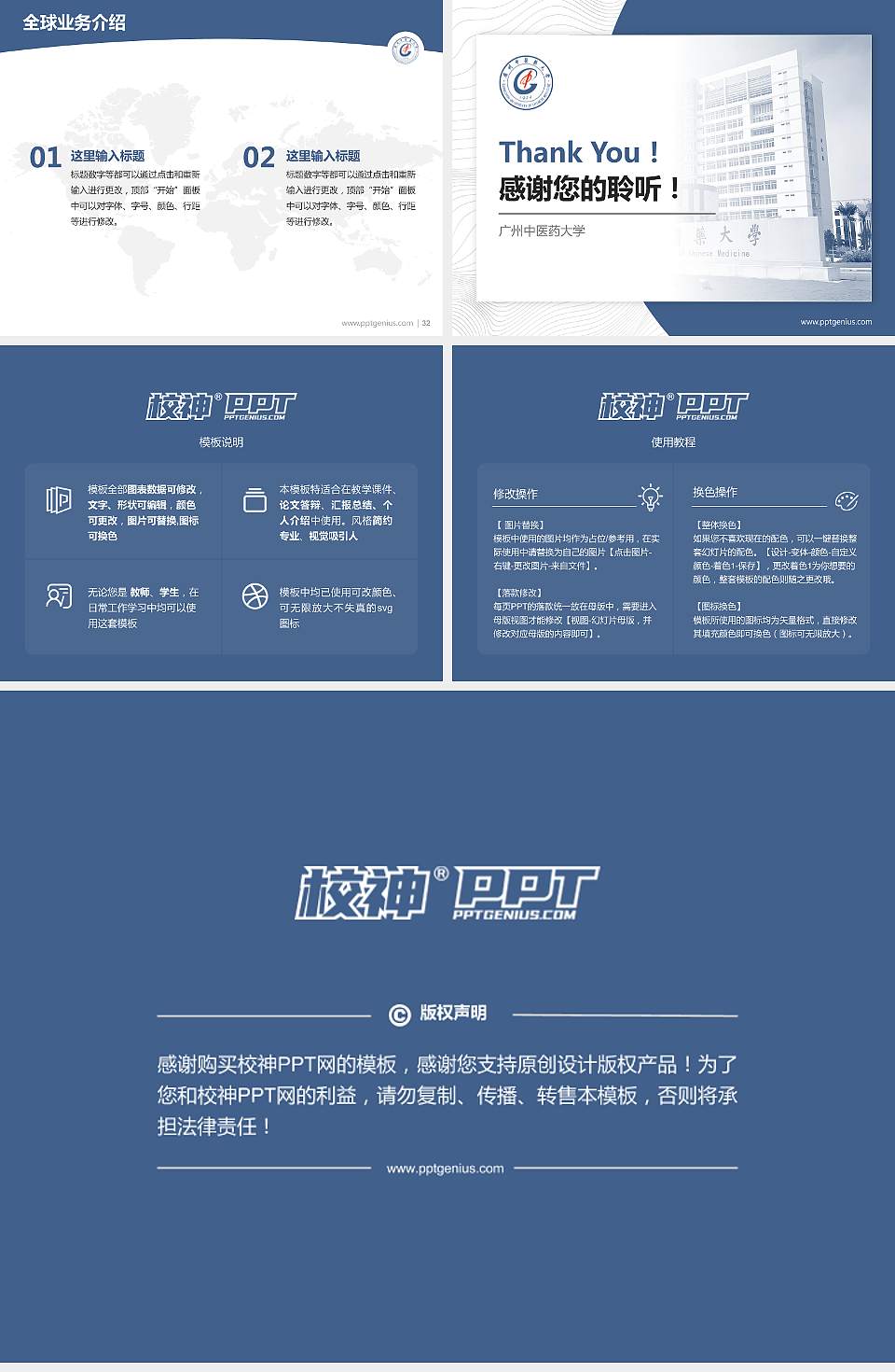 广州中医药大学学术汇报/学术交流研讨会通用PPT模板下载4:3格式幻灯片预览图5