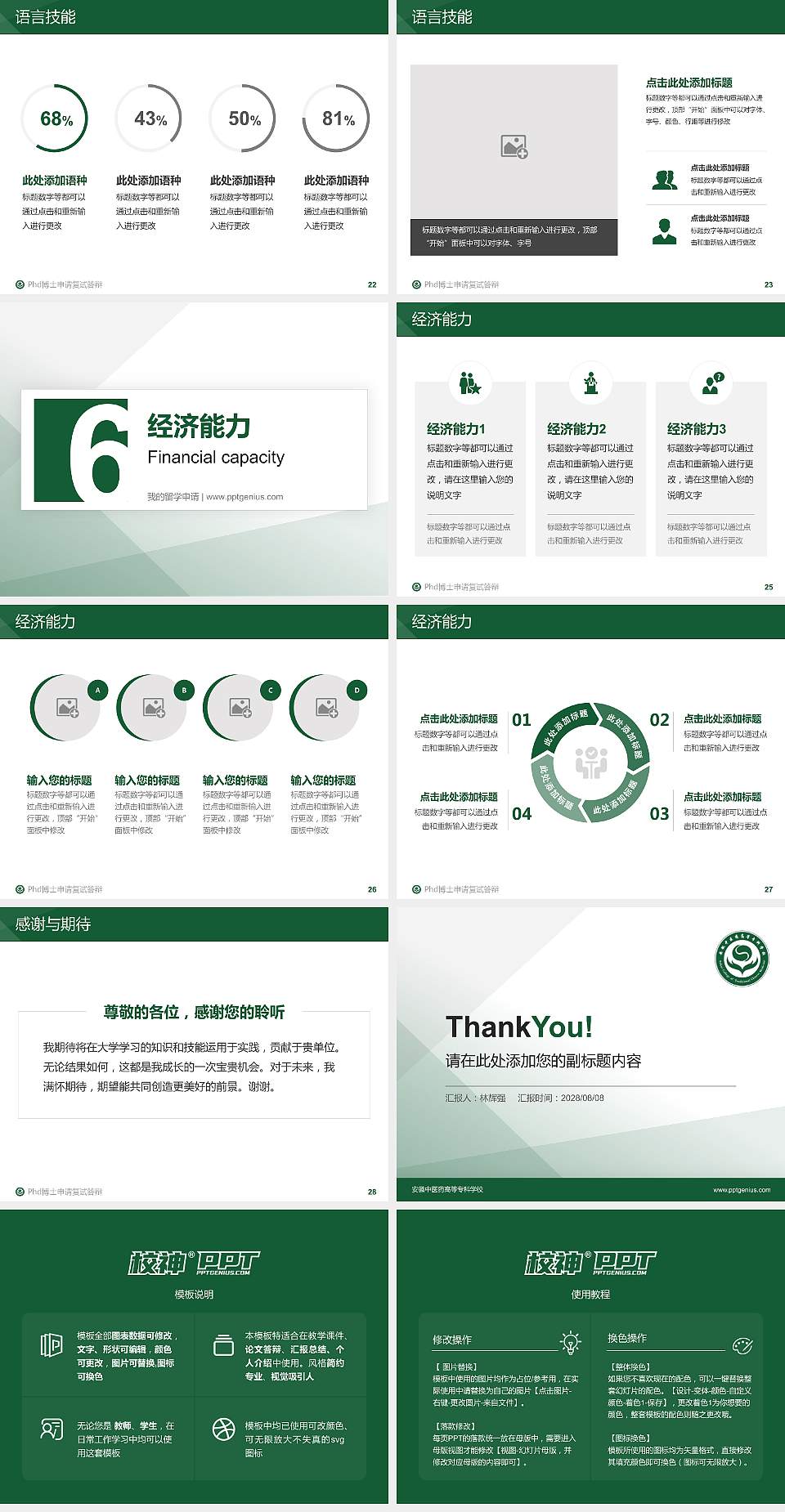 安徽中医药高等专科学校PhD博士申请面试/复试答辩通用PPT模板4:3格式幻灯片预览图4