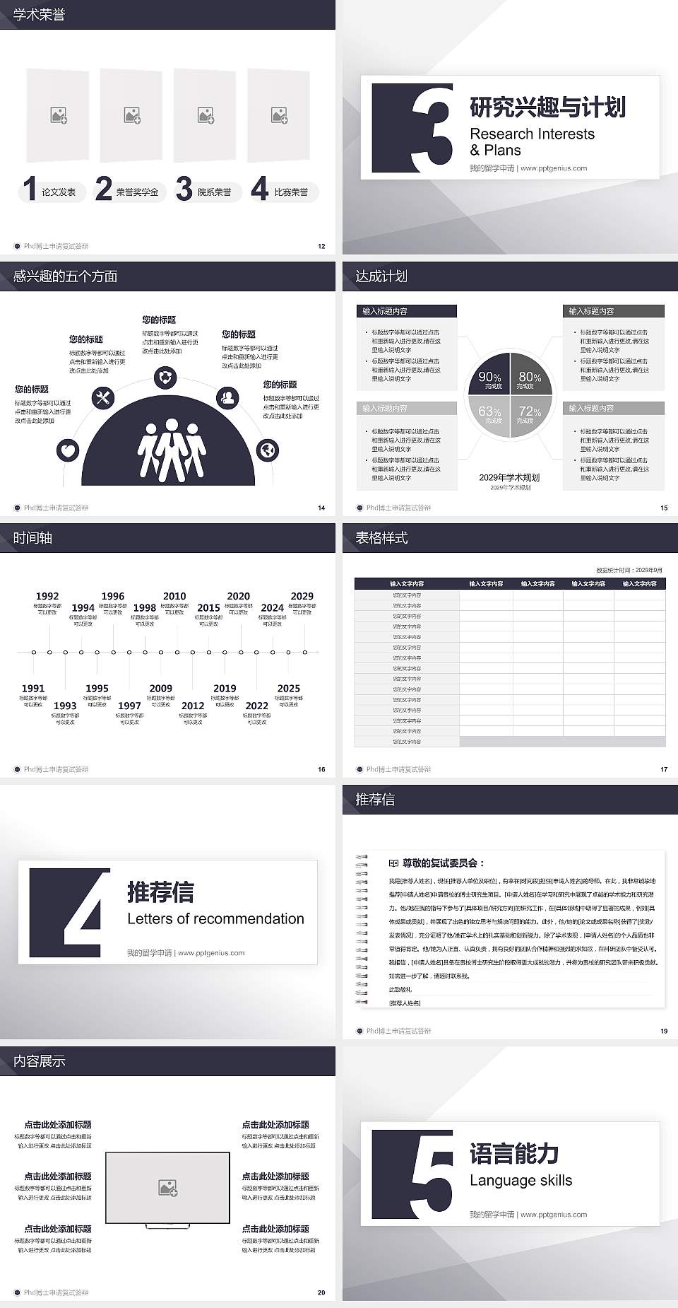 内蒙古丰州职业学院PhD博士申请面试/复试答辩通用PPT模板4:3格式幻灯片预览图3