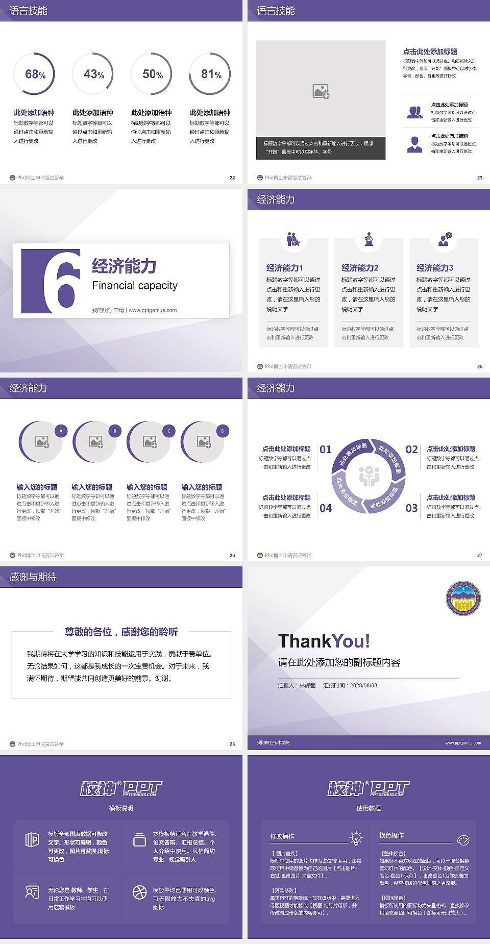 揭阳职业技术学院PhD博士申请面试/复试答辩通用PPT模板4:3格式幻灯片预览图4