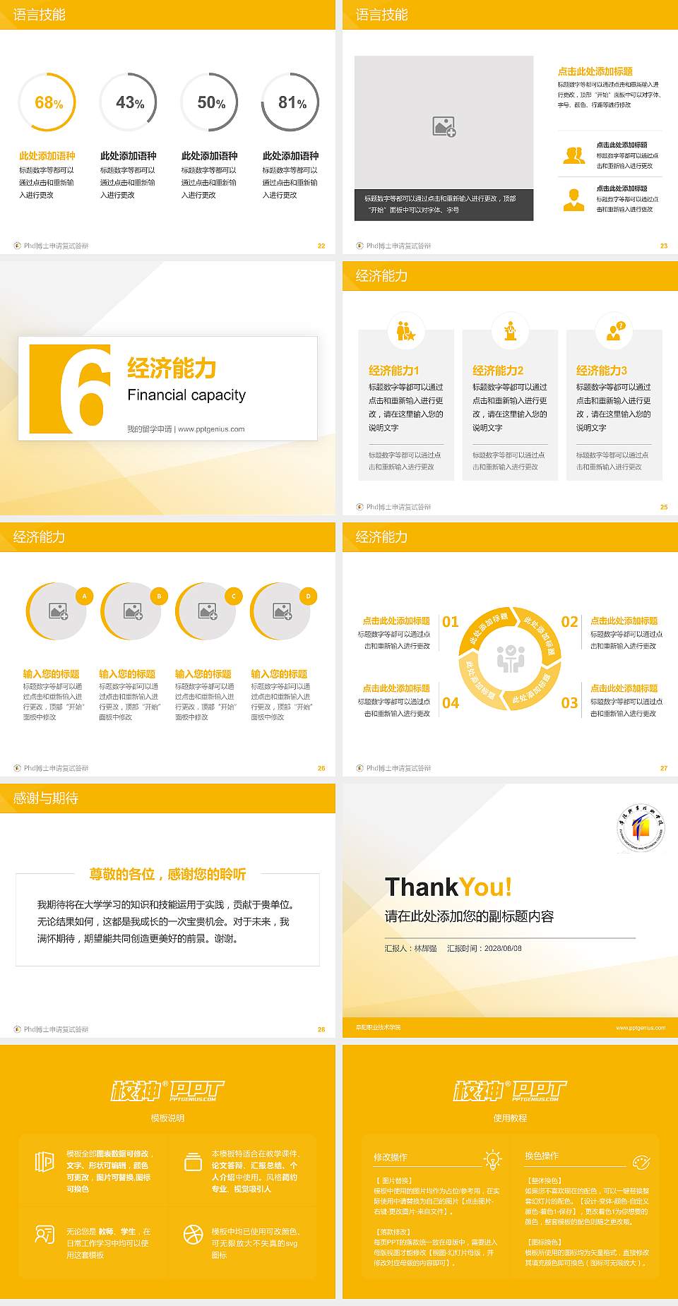 阜阳职业技术学院PhD博士申请面试/复试答辩通用PPT模板4:3格式幻灯片预览图4