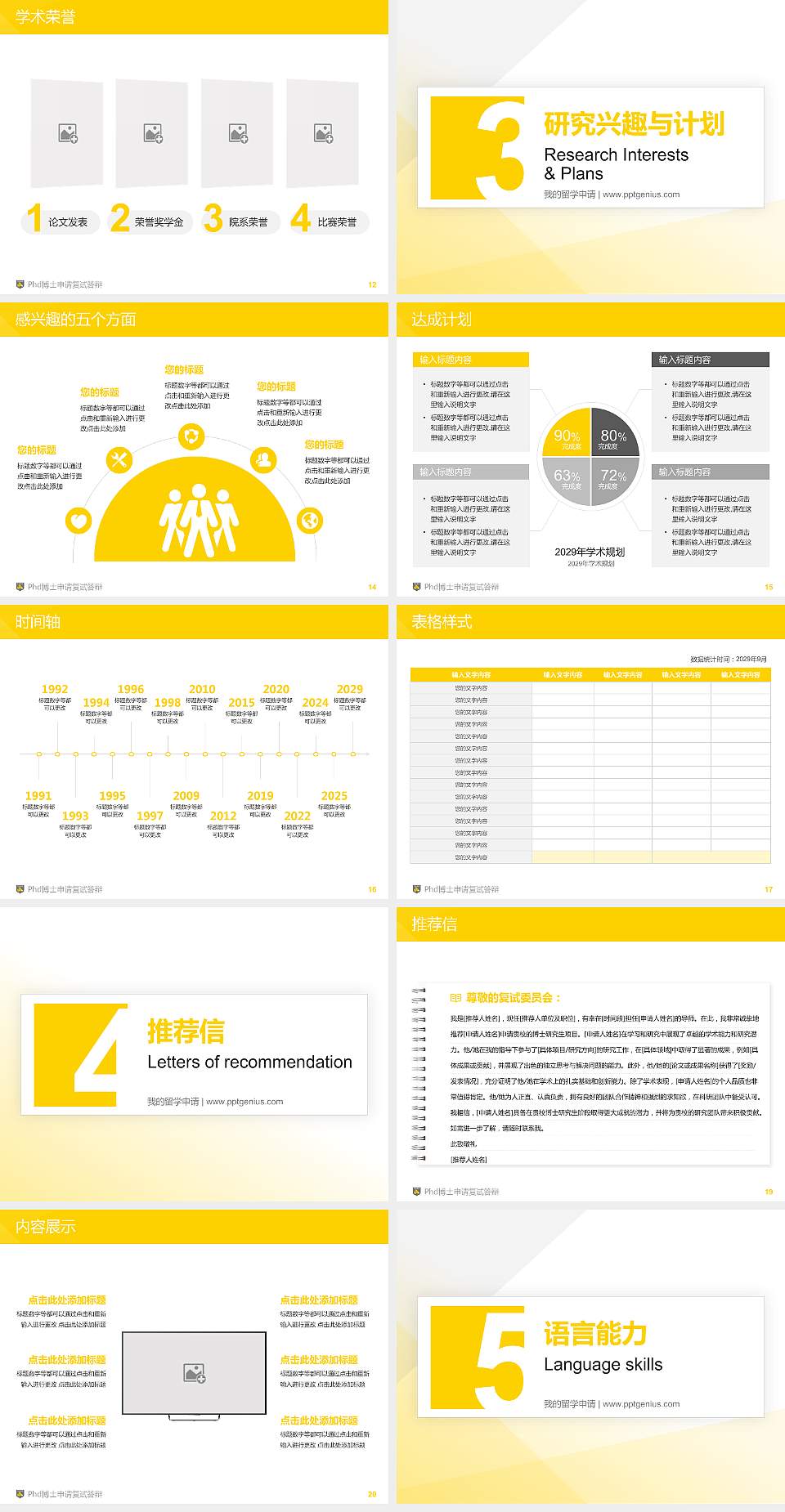 民办万博科技职业学院PhD博士申请面试/复试答辩通用PPT模板4:3格式幻灯片预览图3