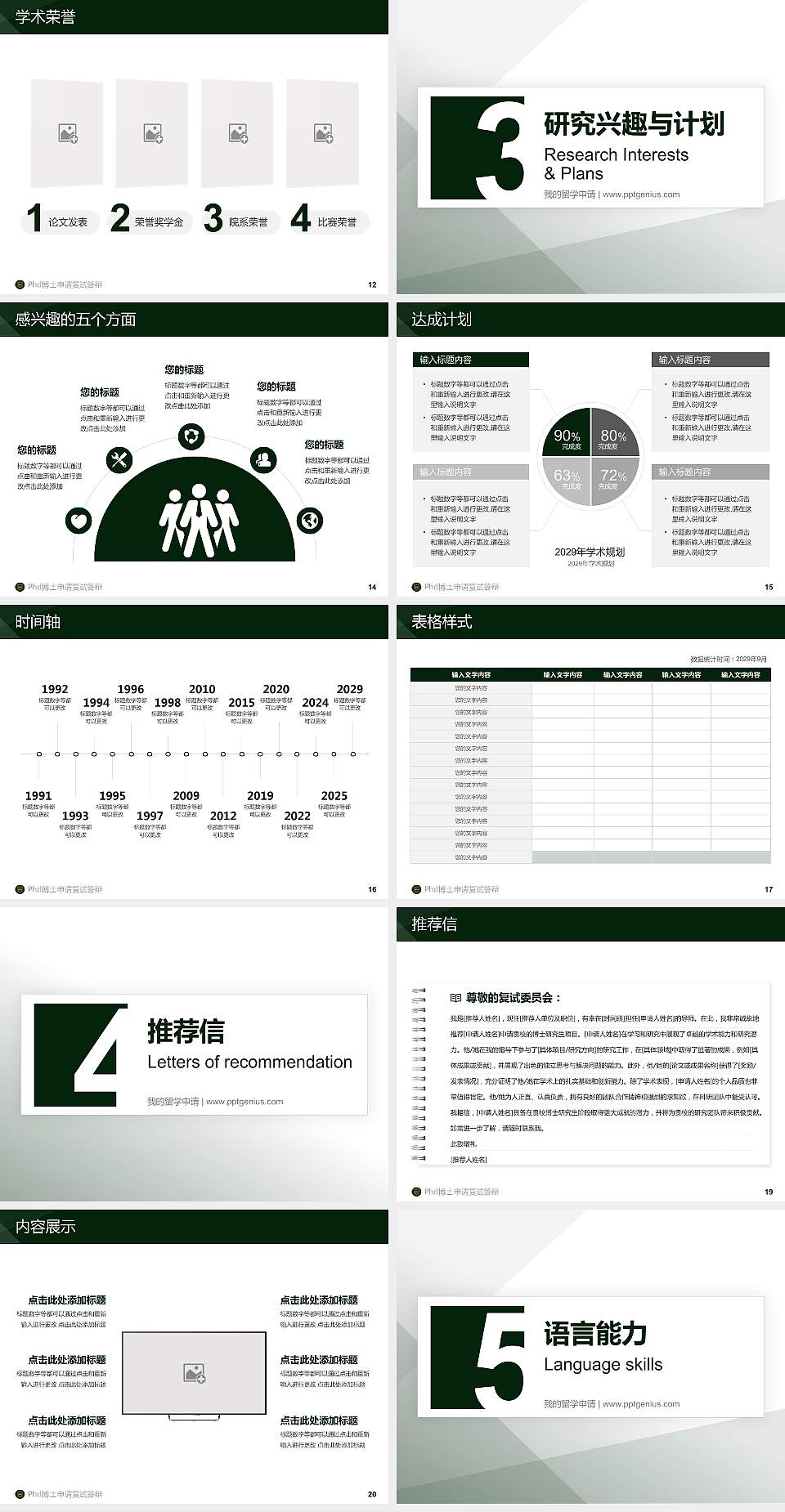 中国人民武装警察部队特种警察学院PhD博士申请面试/复试答辩通用PPT模板4:3格式幻灯片预览图3