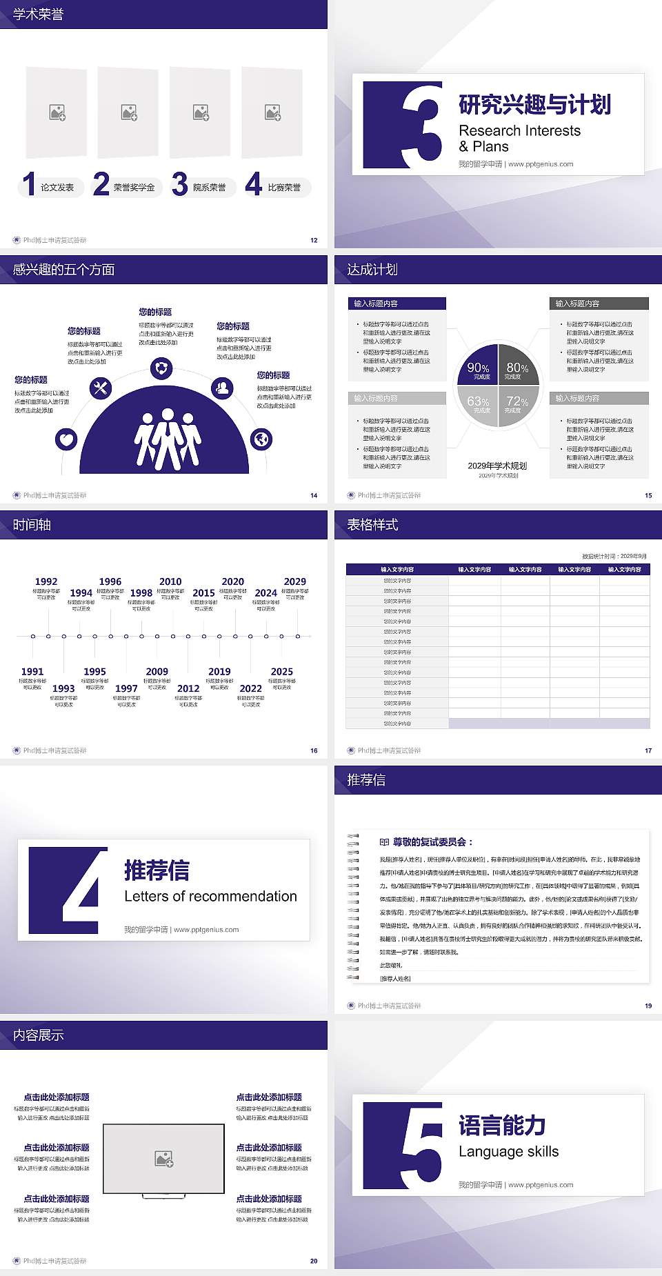 河南工业大学PhD博士申请面试/复试答辩通用PPT模板4:3格式幻灯片预览图3