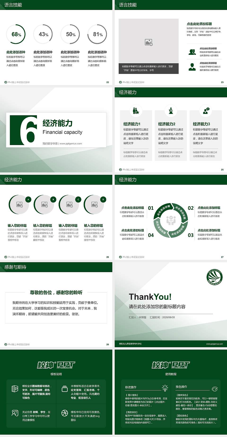 贵阳幼儿师范高等专科学校PhD博士申请面试/复试答辩通用PPT模板4:3格式幻灯片预览图4