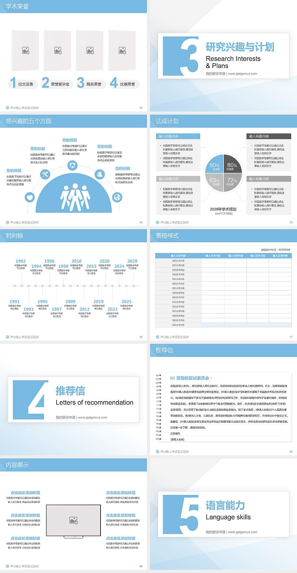玉林师范学院PhD博士申请面试/复试答辩通用PPT模板4:3格式幻灯片预览图3