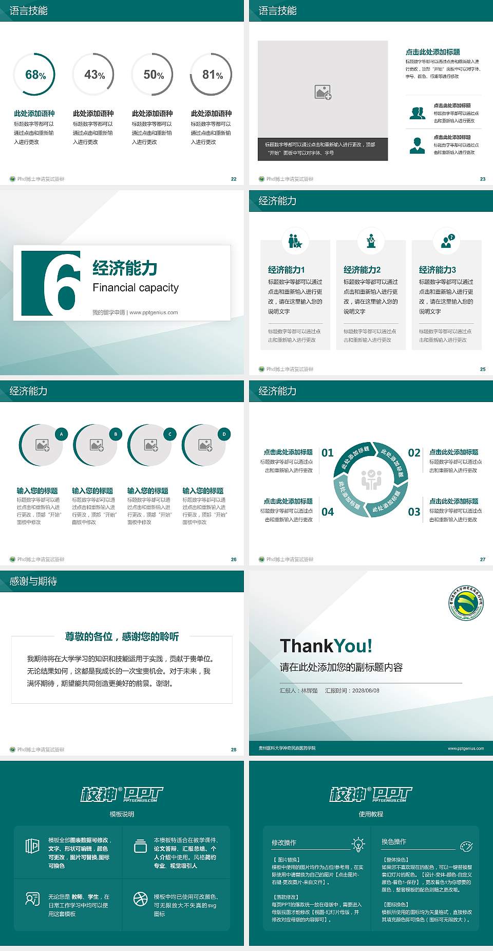 贵州医科大学神奇民族医药学院PhD博士申请面试/复试答辩通用PPT模板4:3格式幻灯片预览图4