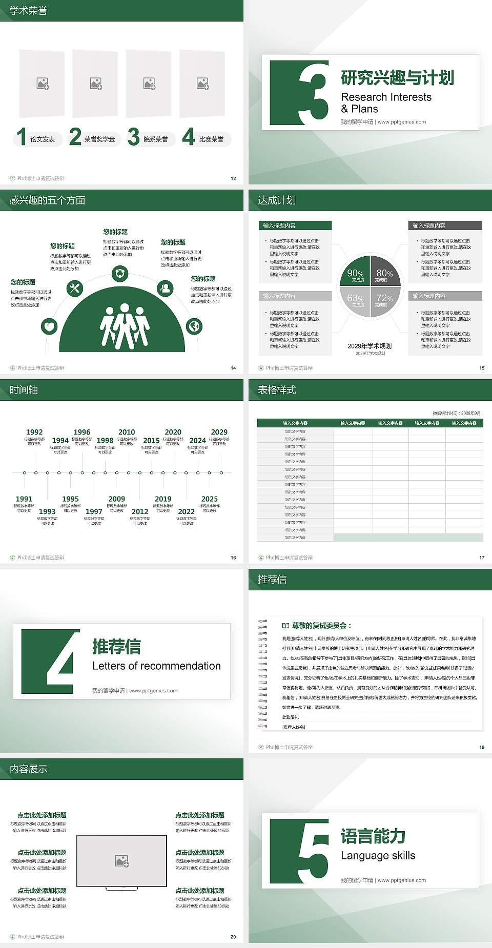 安徽人口职业学院PhD博士申请面试/复试答辩通用PPT模板4:3格式幻灯片预览图3