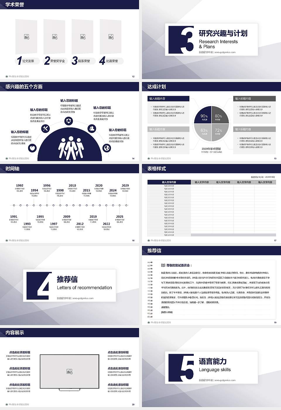 厦门安防科技职业学院PhD博士申请面试/复试答辩通用PPT模板16:9格式幻灯片预览图3