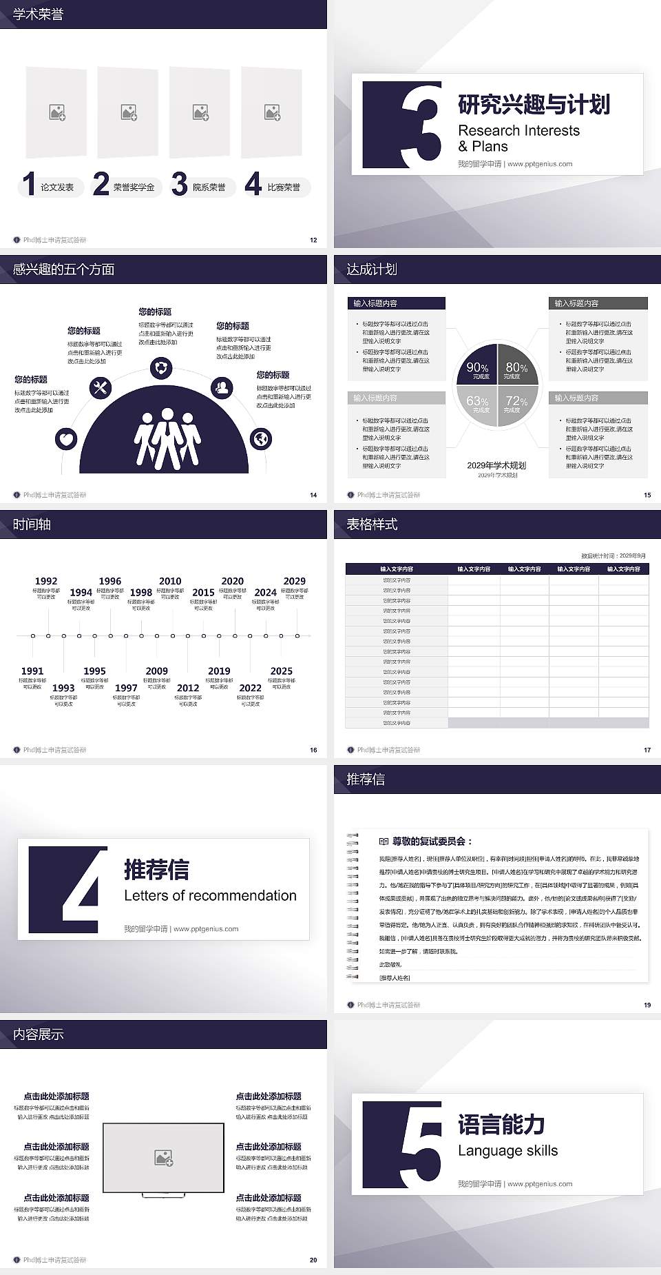 山西兴华职业学院PhD博士申请面试/复试答辩通用PPT模板4:3格式幻灯片预览图3