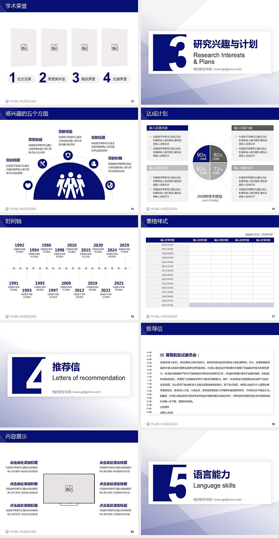 周口科技职业学院PhD博士申请面试/复试答辩通用PPT模板4:3格式幻灯片预览图3