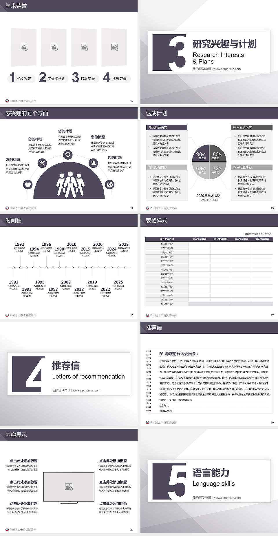 黄冈科技职业学院PhD博士申请面试/复试答辩通用PPT模板4:3格式幻灯片预览图3