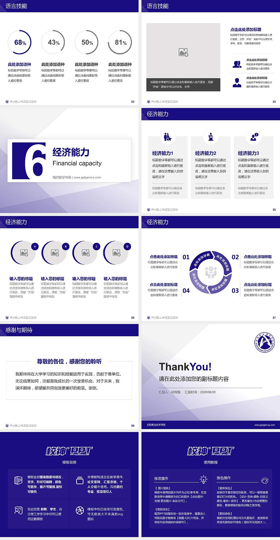 安阳职业技术学院PhD博士申请面试/复试答辩通用PPT模板4:3格式幻灯片预览图4