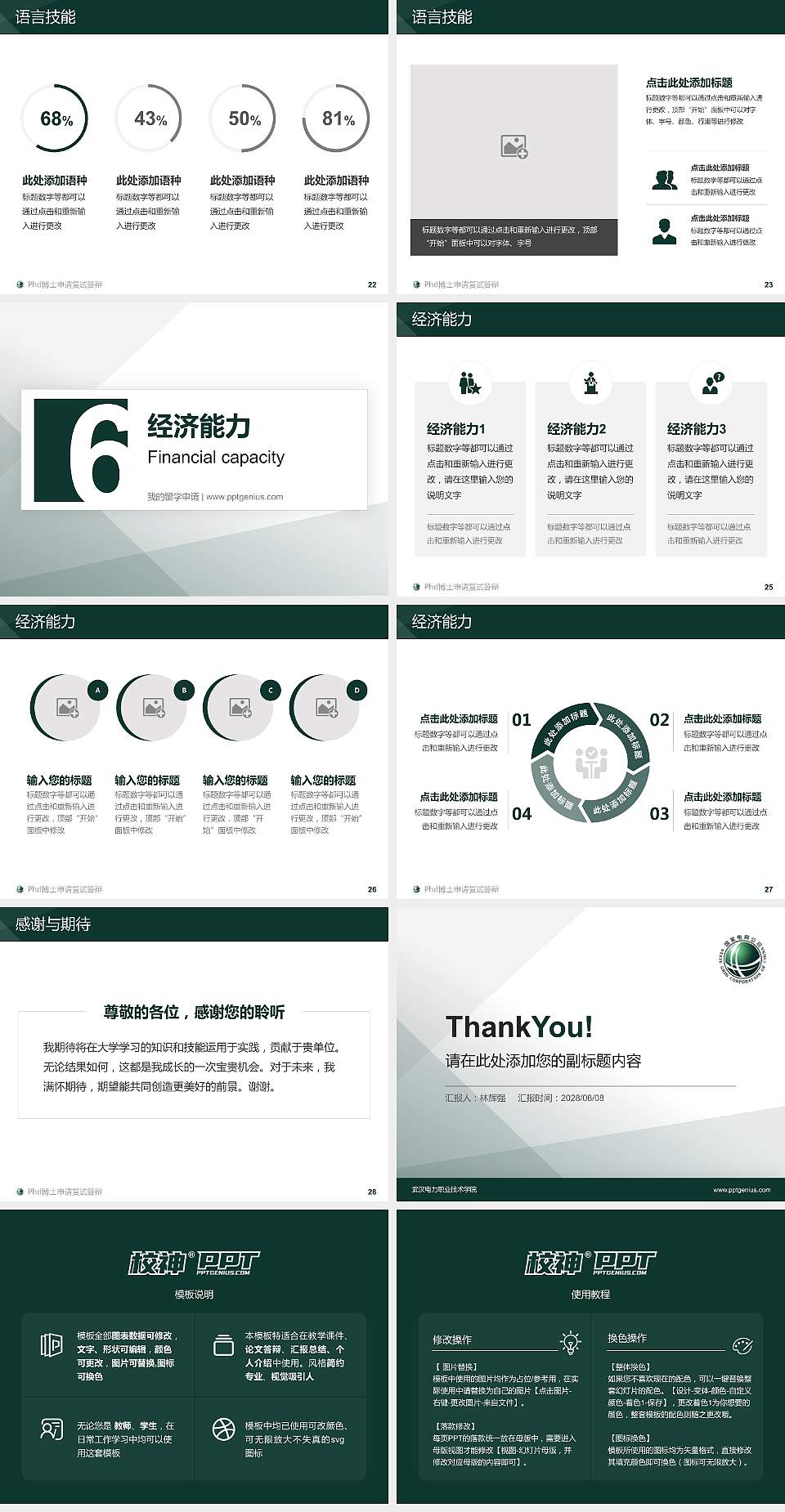 武汉电力职业技术学院PhD博士申请面试/复试答辩通用PPT模板4:3格式幻灯片预览图4