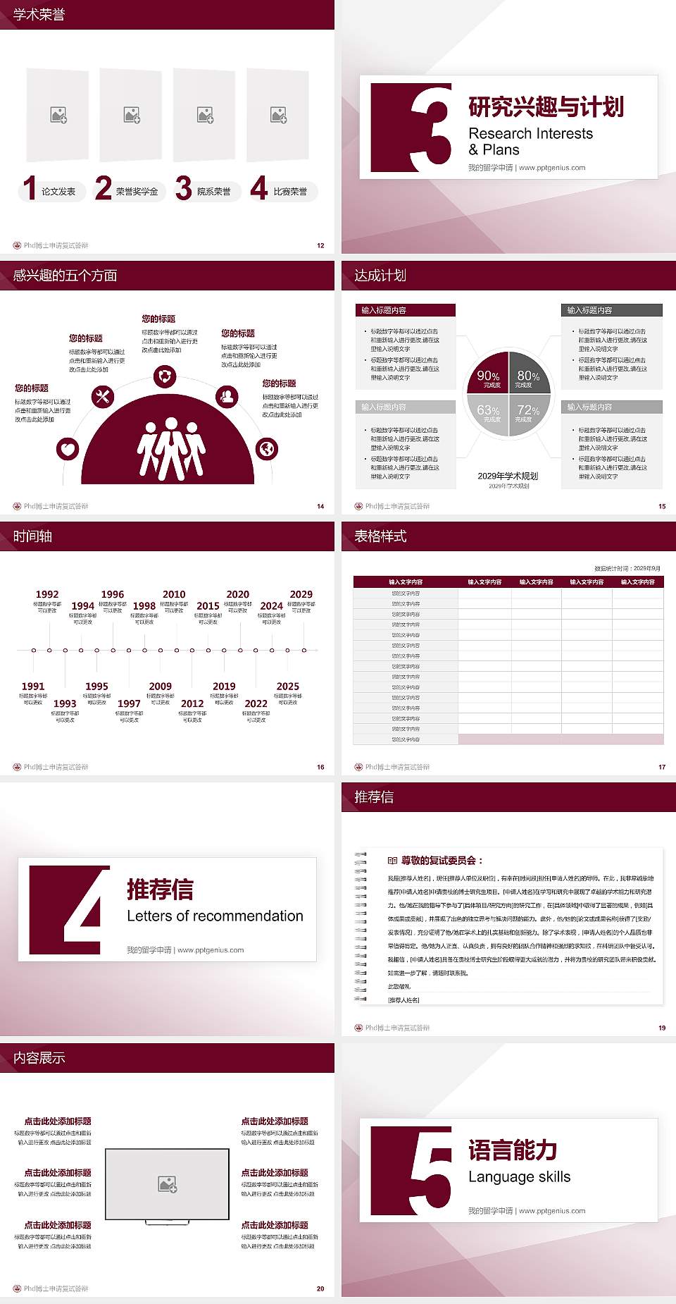 长春财经学院PhD博士申请面试/复试答辩通用PPT模板4:3格式幻灯片预览图3