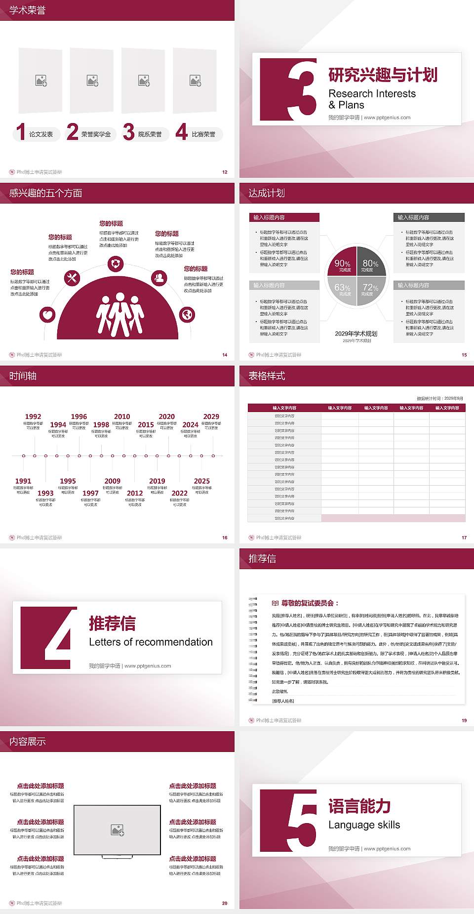 赣东学院PhD博士申请面试/复试答辩通用PPT模板4:3格式幻灯片预览图3