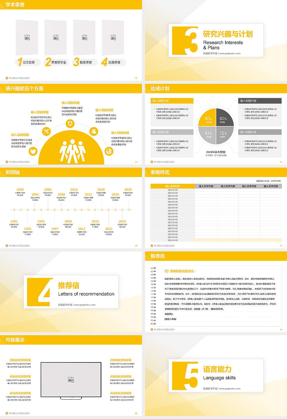 信阳职业技术学院PhD博士申请面试/复试答辩通用PPT模板16:9格式幻灯片预览图3