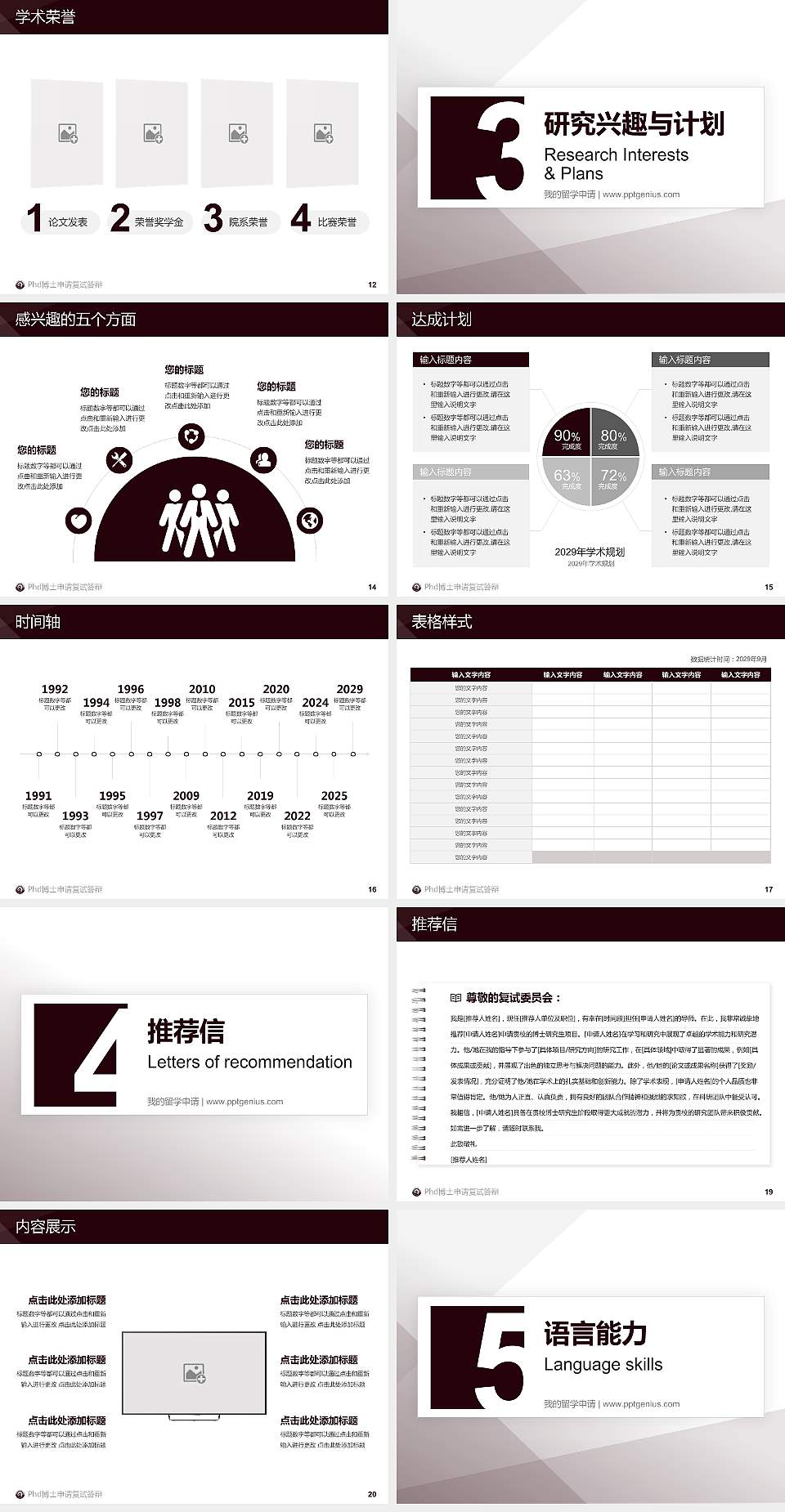 青海高等职业技术学院PhD博士申请面试/复试答辩通用PPT模板4:3格式幻灯片预览图3