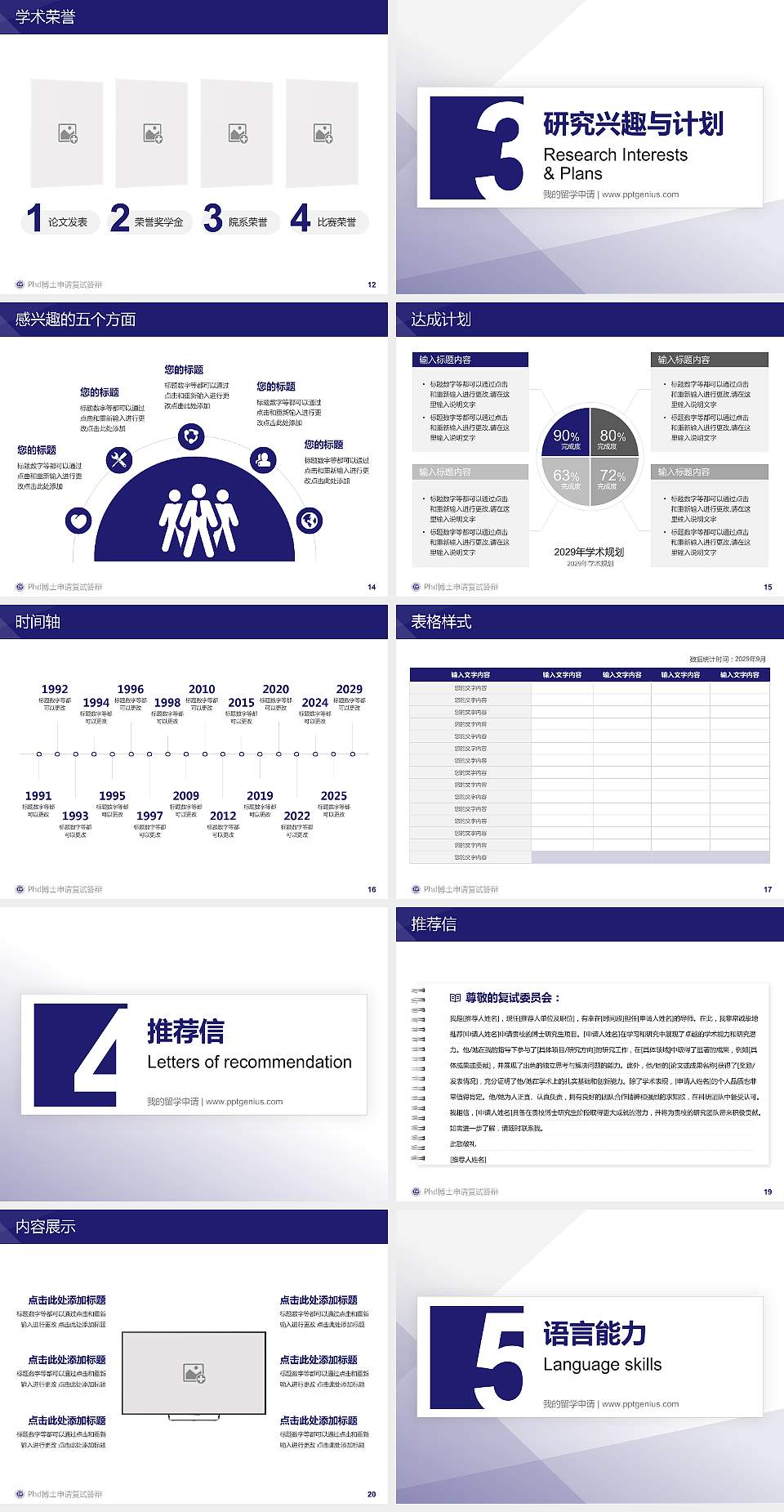 山东外事职业大学PhD博士申请面试/复试答辩通用PPT模板4:3格式幻灯片预览图3