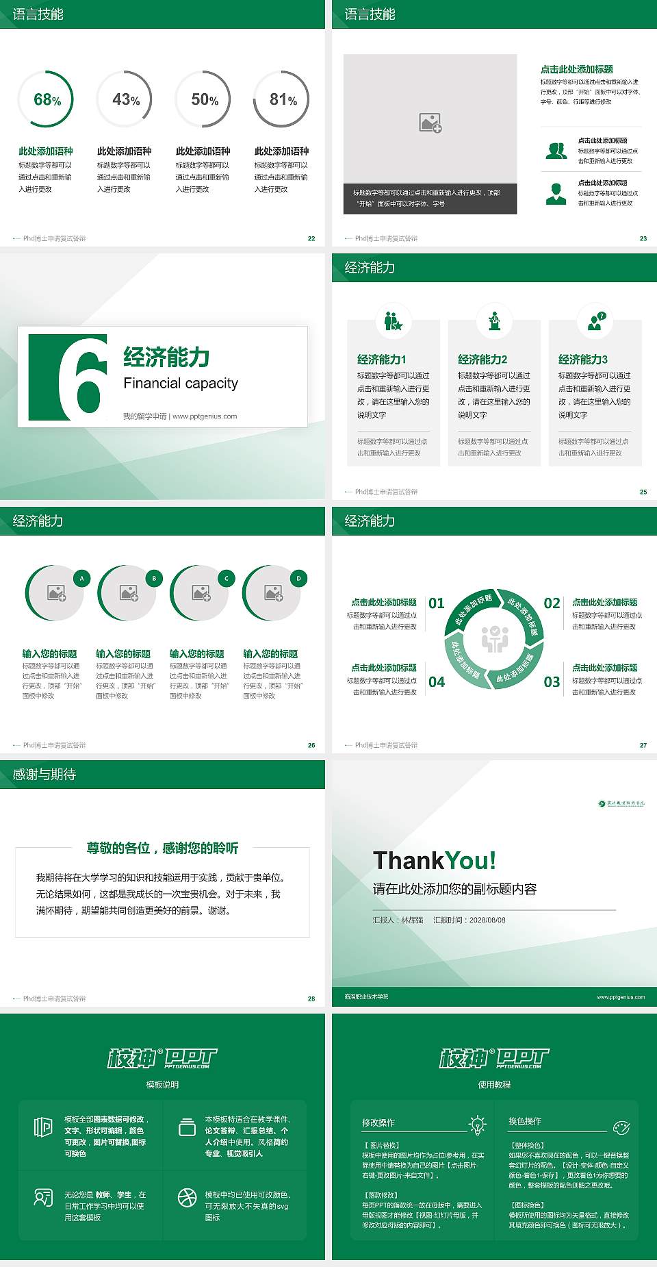 商洛职业技术学院PhD博士申请面试/复试答辩通用PPT模板4:3格式幻灯片预览图4